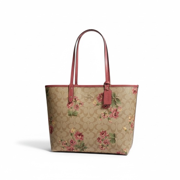 Coach Reversible City Tote w/ Wristlet – NWOT Coral & Floral - Picture 9 of 10